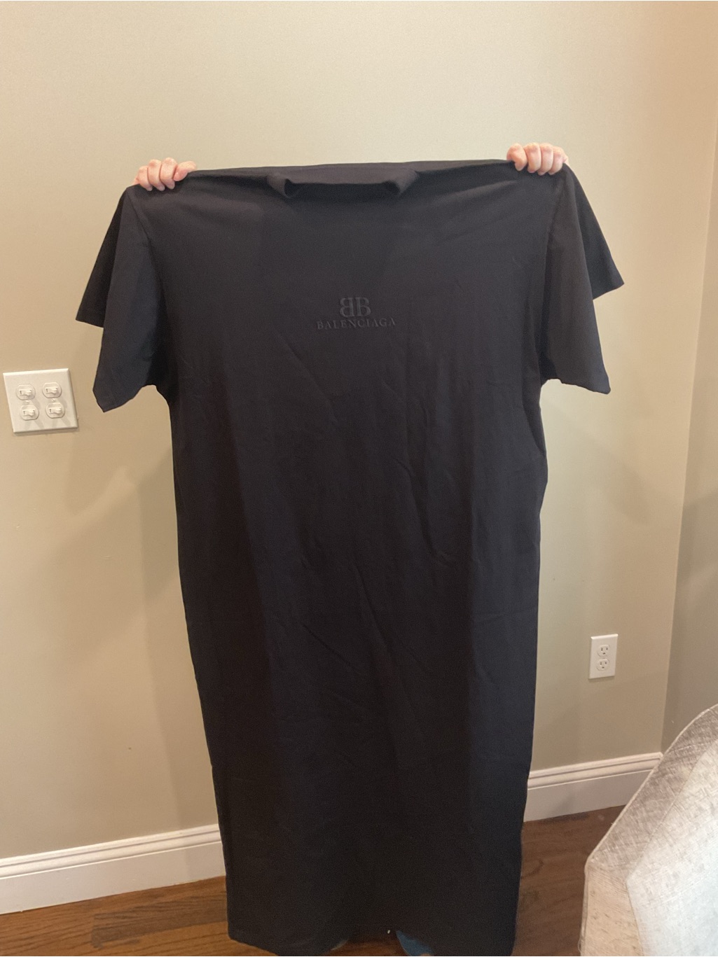 Balenciaga Black Double-B Logo Short Sleeve Tee